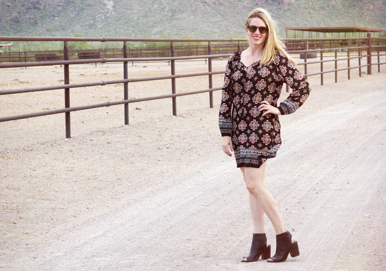 Long Sleeve Print Dress for Fall