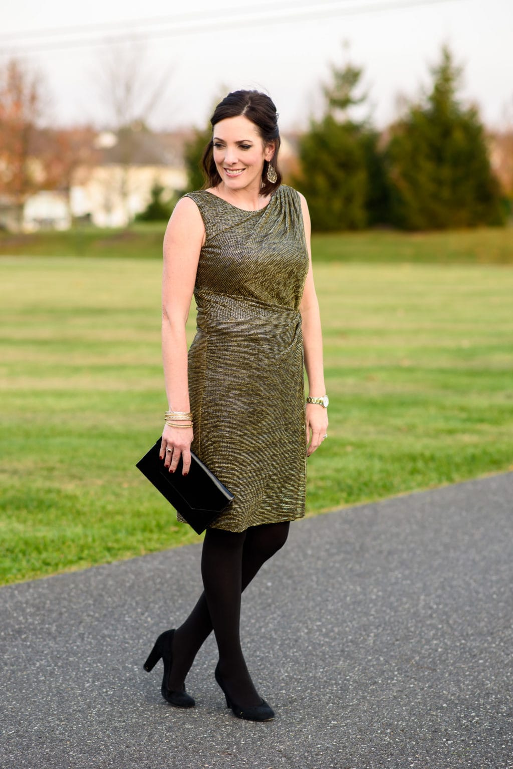 Gold sheath dress