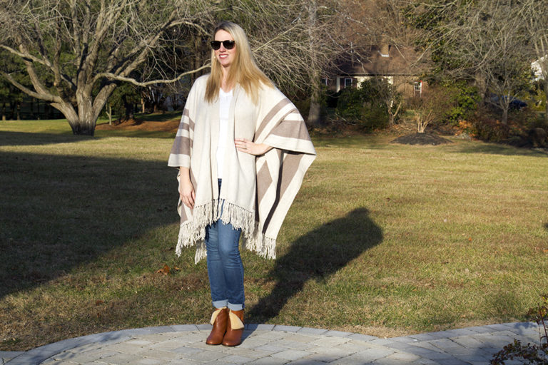 Styling A Fringed Blanket Cape