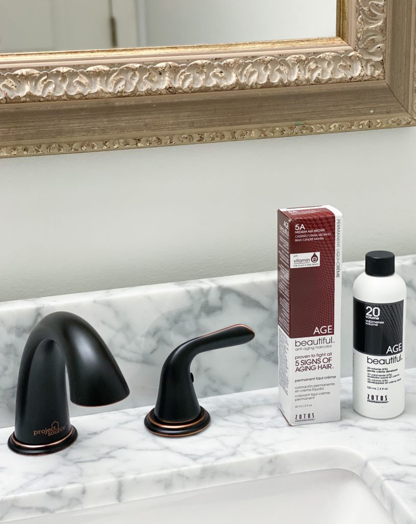 zotos hair color on white marble counter